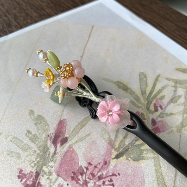 芬芳蔓蔓黑檀木髮簪  
