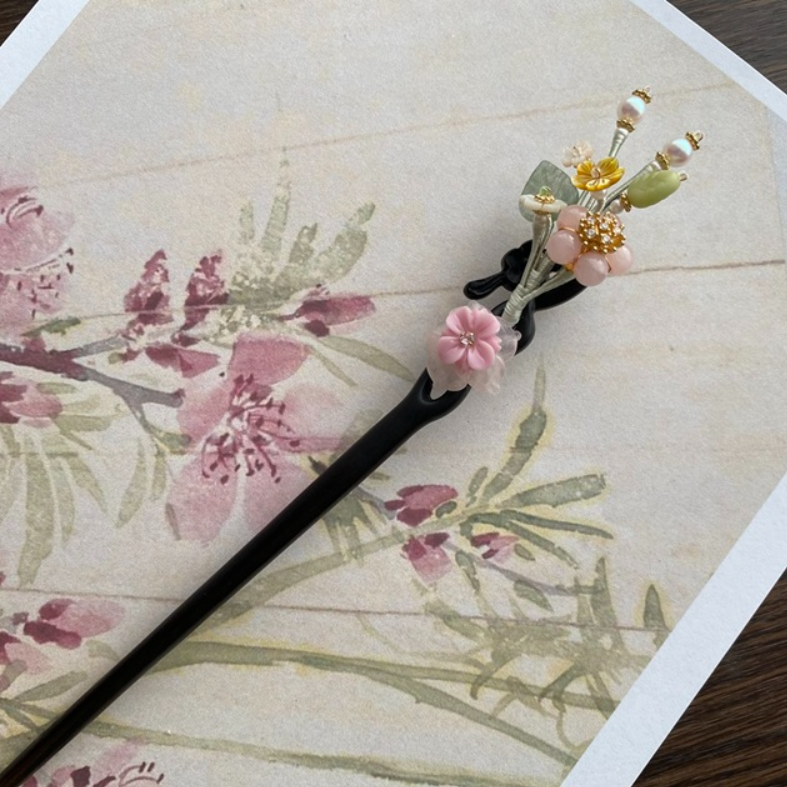 芬芳蔓蔓黑檀木髮簪  